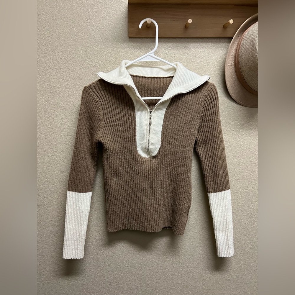 Brown and Cream Sweater